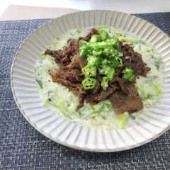รูปของ 【会津短大】牛肉と長ネギのマスタード焼き