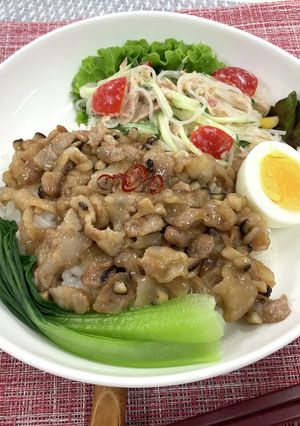 【郡山女子大】しいたけ入りルーロー飯-レシピのメイン写真