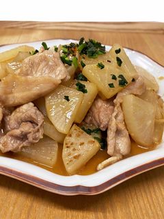 大根と豚肉のにんにく味噌炒め-レシピのメイン写真