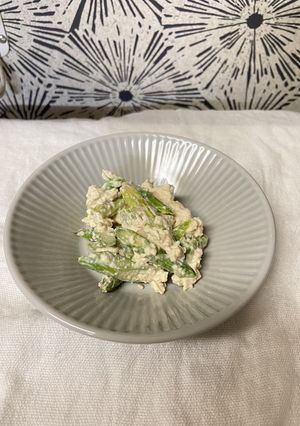 減塩食　アスパラの白和え-レシピのメイン写真