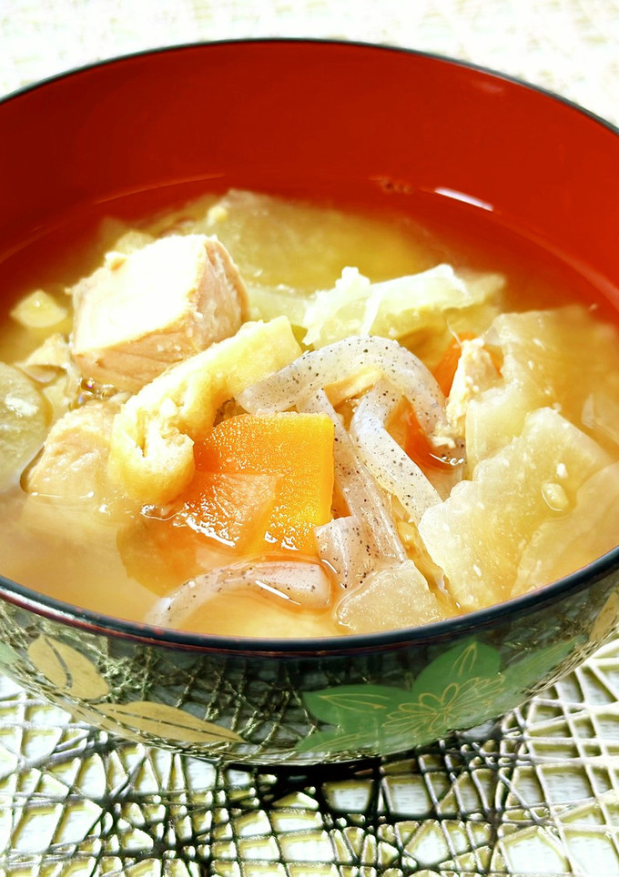 【いばらき美味しお給食！】鮭と根菜の粕汁-レシピのメイン写真