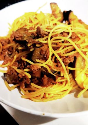 ナスとミンチのトマトパスタ-レシピのメイン写真