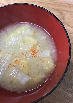 今朝の味噌汁/大根と油揚げ-レシピのメイン写真