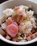 二十日大根と蓮根の炊き込みご飯