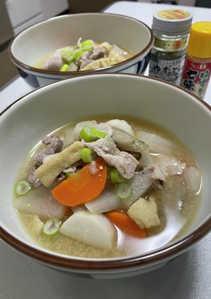 根菜たっぷり豚汁に＋生姜でぽっか♡ぽか-レシピのメイン写真