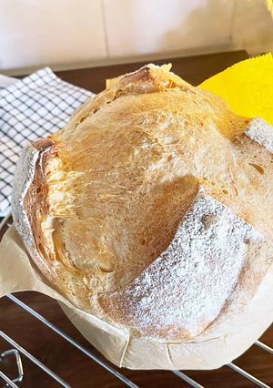 丸型でめちゃ簡単どでかカンパーニュ-レシピのメイン写真