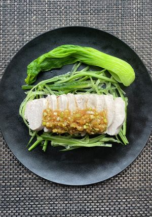 自家製ネギダレで鶏胸肉のガラスープ煮-レシピのメイン写真