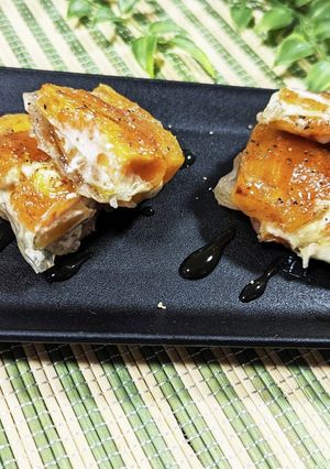 旨♡柿＆クリチーのライスペーパーバター焼-レシピのメイン写真