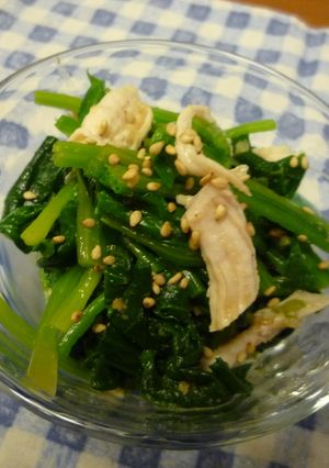 ほうれん草とササミの薬味和え-レシピのメイン写真
