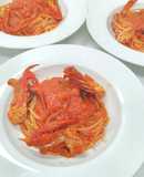 渡り蟹のトマトクリームパスタ