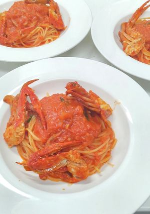 渡り蟹のトマトクリームパスタ-レシピのメイン写真