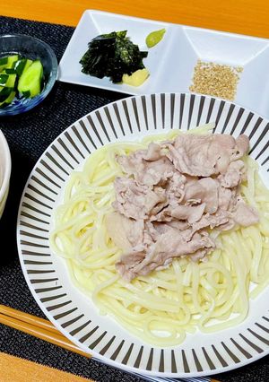 豚バラ、ざるうどん　けんた食堂さんの！-レシピのメイン写真