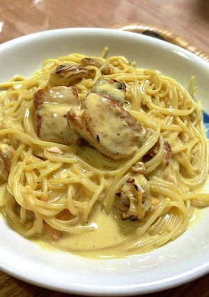 青みかんクリー厶パスタ 和風ソース使用-レシピのメイン写真