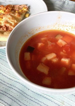 調理実習　野菜たっぷりミネストローネ-レシピのメイン写真
