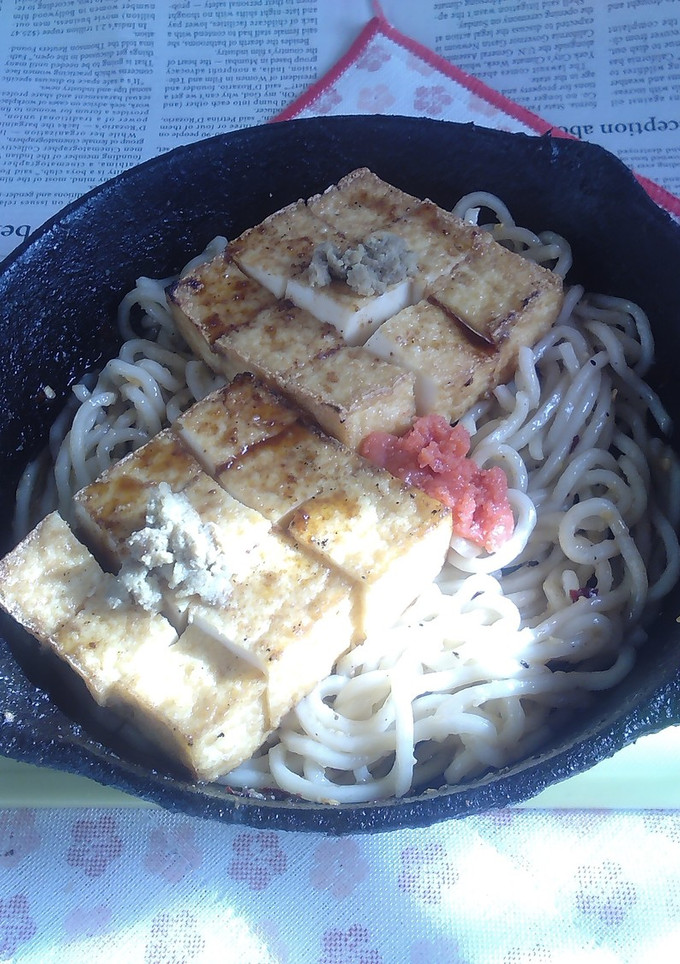 網焼き絹厚揚げ載せ焼きうどん-レシピのメイン写真