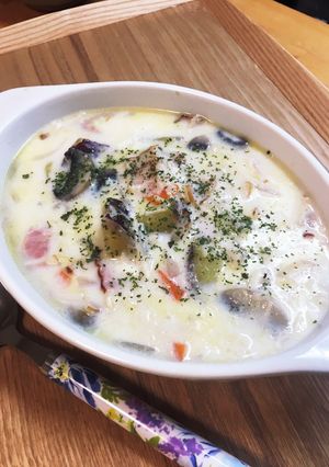 給食の「秋の香りシチュー」♡きのこ＆いも-レシピのメイン写真