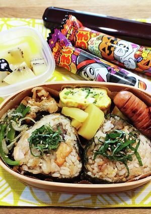 高1!男子弁当!炊き込みご飯おにぎり85-レシピのメイン写真