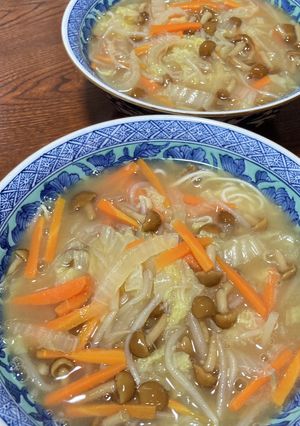 秋、なめこと白菜のあんかけうどん-レシピのメイン写真