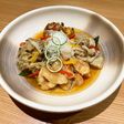 キンメダイと秋野菜の揚げ餡かけ