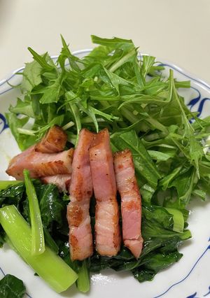 小松菜とベーコン水菜サラダ-レシピのメイン写真