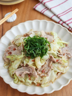 レンジで!豚肉とキャベツの梅ポンサラダ-レシピのメイン写真