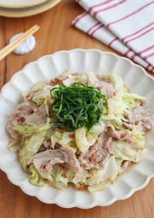 レンジで!豚肉とキャベツの梅ポンサラダ-レシピのメイン写真