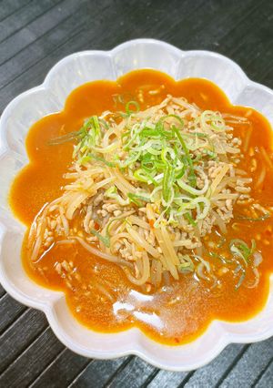 もやしとひき肉のピリ辛餡掛け💗-レシピのメイン写真