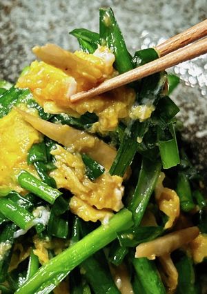 新食感！ごぼう入りニラ卵-レシピのメイン写真