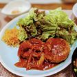 玉ねぎとしめじの煮込みハンバーグ