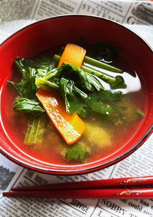 香りのいいセロリの味噌汁-レシピのメイン写真