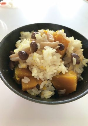 南瓜としめじの炊き込みご飯♡-レシピのメイン写真