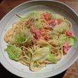 簡単✿鮭とキャベツのクリームパスタ