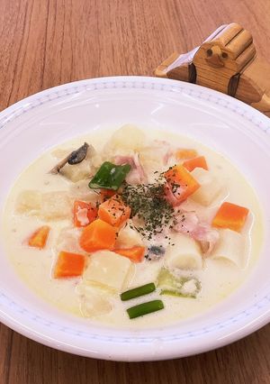 【大崎市】長ネギミルクスープ【学校給食】-レシピのメイン写真