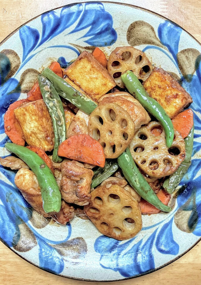 鶏もも肉と厚揚げとレンコンの中華炒め-レシピのメイン写真