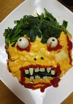 ハロウィン♪ゾンビオムライス-レシピのメイン写真