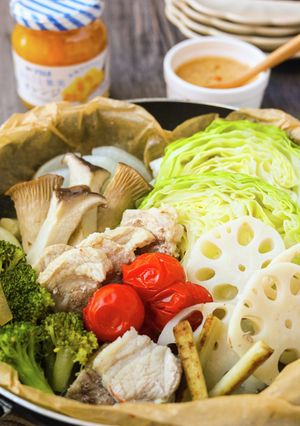 野菜たっぷり！フライパンホットサラダ-レシピのメイン写真