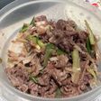 牛肉とネギソテー