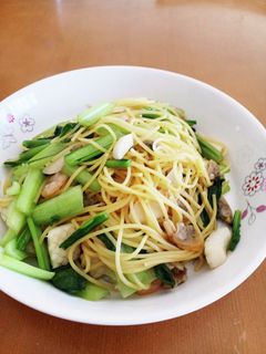 小松菜とシーフードミックスの和風パスタ-レシピのメイン写真