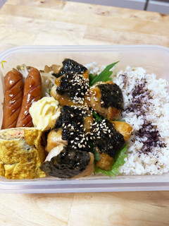 柔らかじゅわっ☆鶏胸肉の磯部焼きお弁当-レシピのメイン写真