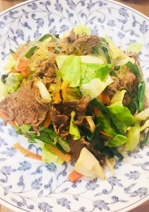 給食の「牛肉の韓国風炒め」♡チャプチェ-レシピのメイン写真
