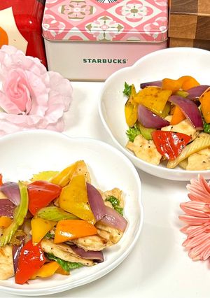 鶏むね肉とカラフル野菜のソテー-レシピのメイン写真