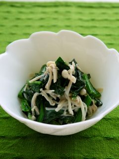 ほうれん草とえのきたけの辛子ごま和え-レシピのメイン写真