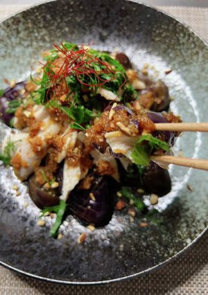レンチン簡単！茄子と食べるよだれ鶏-レシピのメイン写真