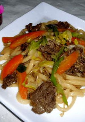 牛肉とにんじんde焼きうどん-レシピのメイン写真