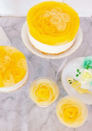 【バター不使用】薔薇のレアチーズケーキ-レシピのメイン写真