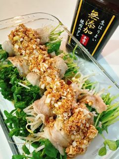 焼肉の生だれで作る 豚肉の豆苗もやし巻き-レシピのメイン写真