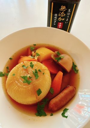 焼肉の生だれで作る丸ごと新玉ねぎポトフ-レシピのメイン写真
