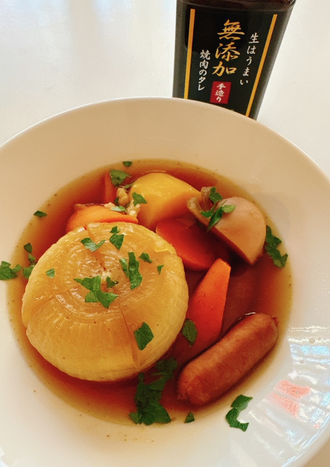焼肉の生だれで作る丸ごと新玉ねぎポトフ-レシピのメイン写真