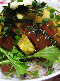 まぐろアボガド+長芋DEユッケ丼-レシピのメイン写真