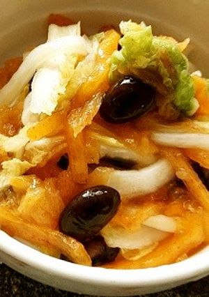 柿と白菜と黒豆のサラダ-レシピのメイン写真